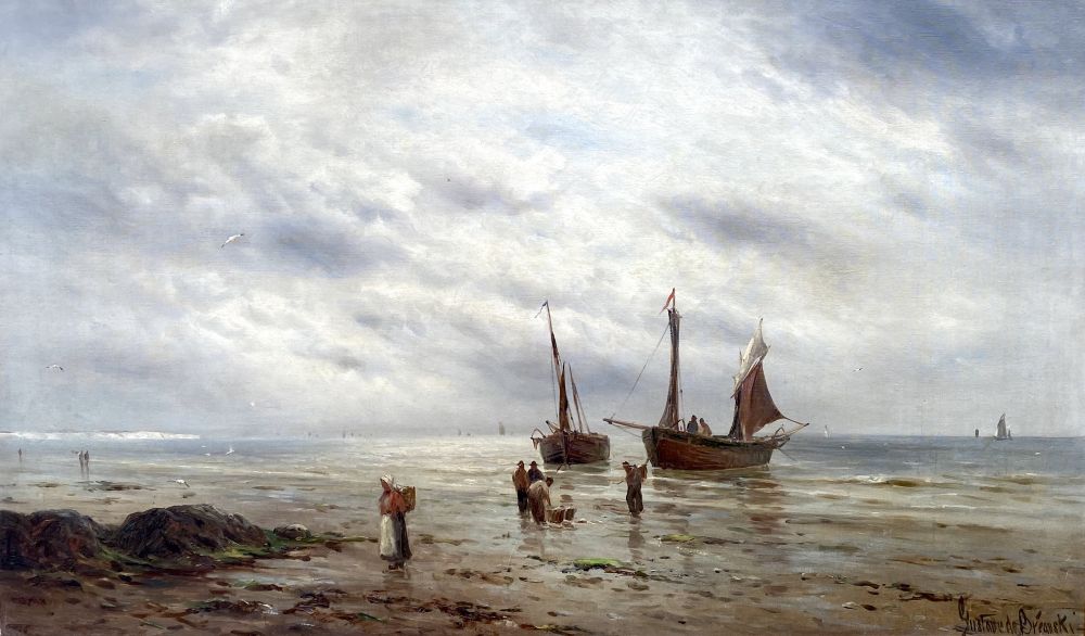 Unloading ships on the beach • John Nicholson Fine Art