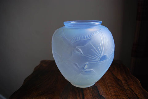 Sabino Sunrise and Swallows Vase