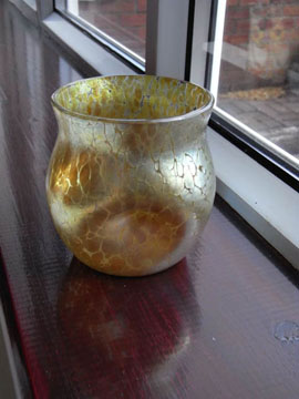 Loetz Iridescent Yellow Vase