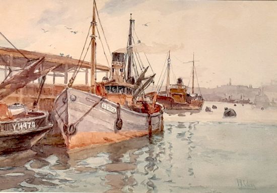 A trawler in North Shields Harbour
