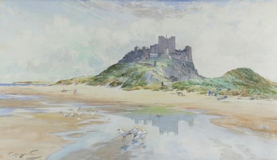 Bamburgh Castle and Beach Huts