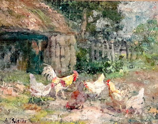 Cockerel and chickens