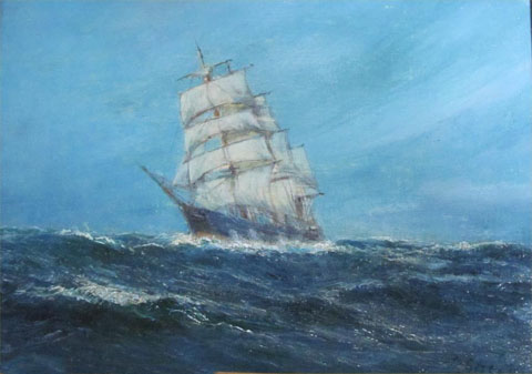 A Schooner in Choppy Seas