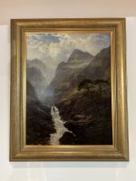 Misty Scottish Highland Scene with Waterfall