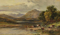 Cattle by a Highland loch